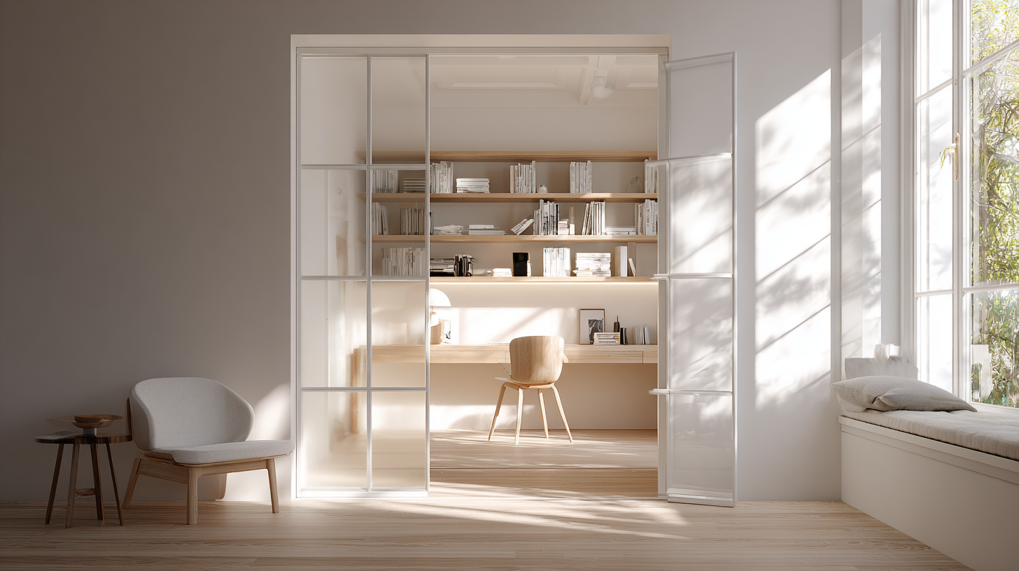 Wohnraum mit EchoGlass-Innentür: transparent, schalldicht, eleganter Solargriff
